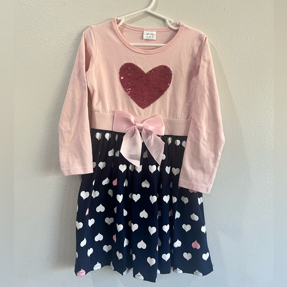 Chic Pink and Blue Casual Dress